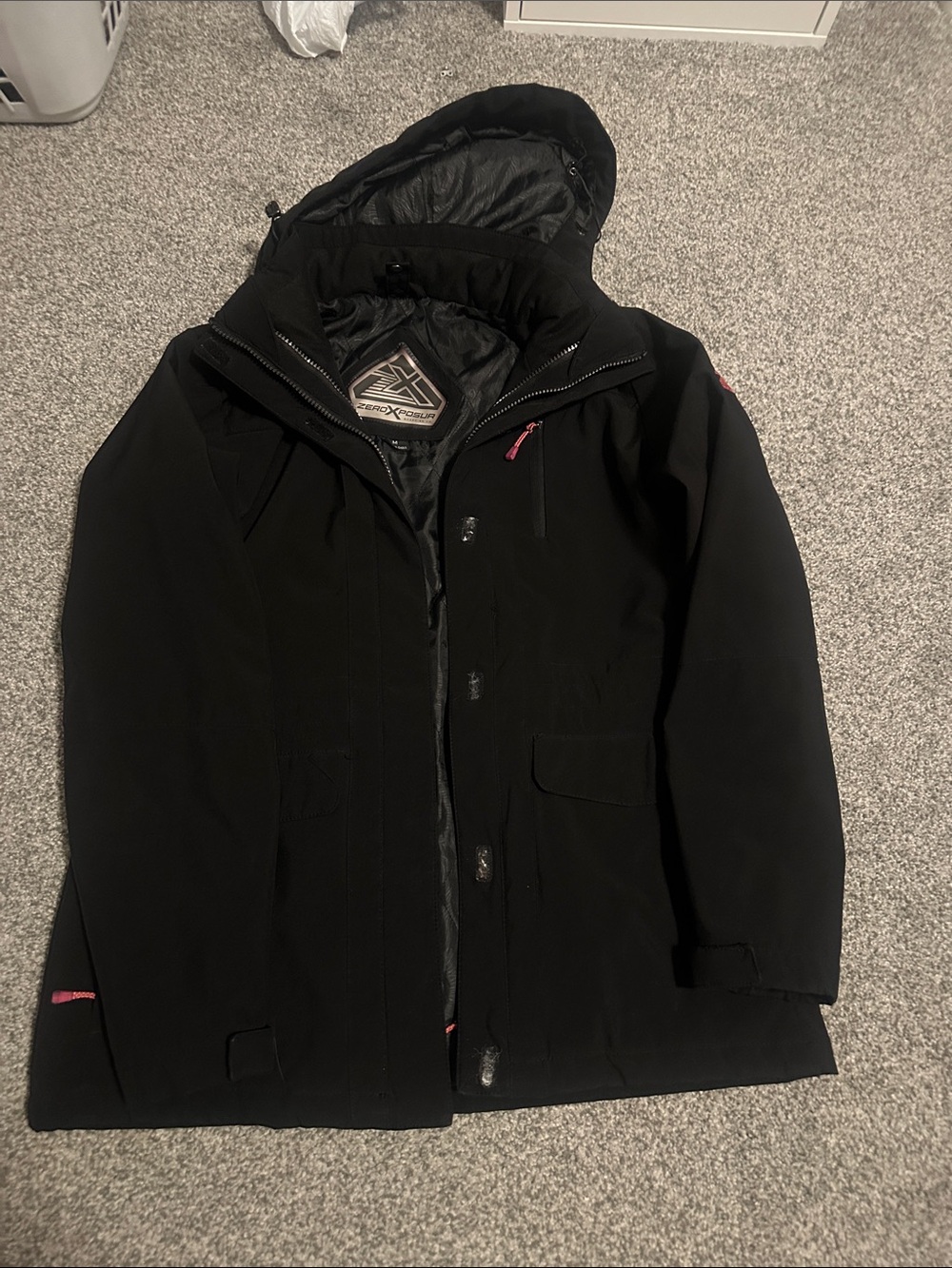 X2 Black Ski & Snowboard Jacket with Hood